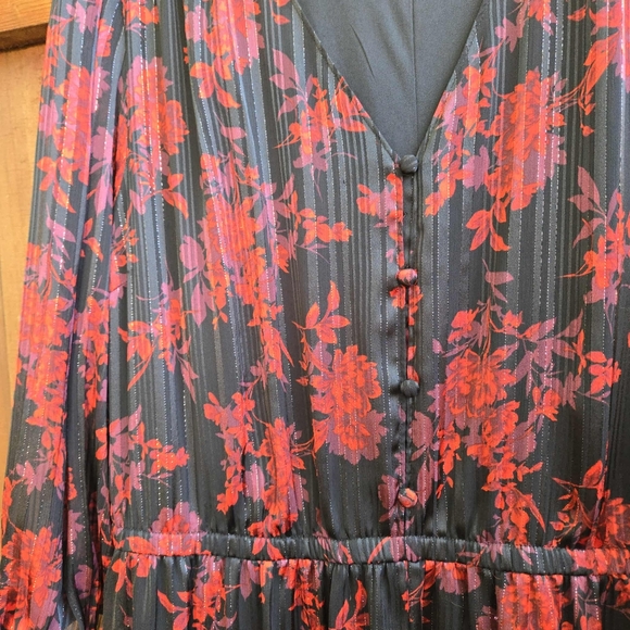 Lane Bryant Romantic Red Floral Maxi Dress, Size 24 - Picture 7 of 15